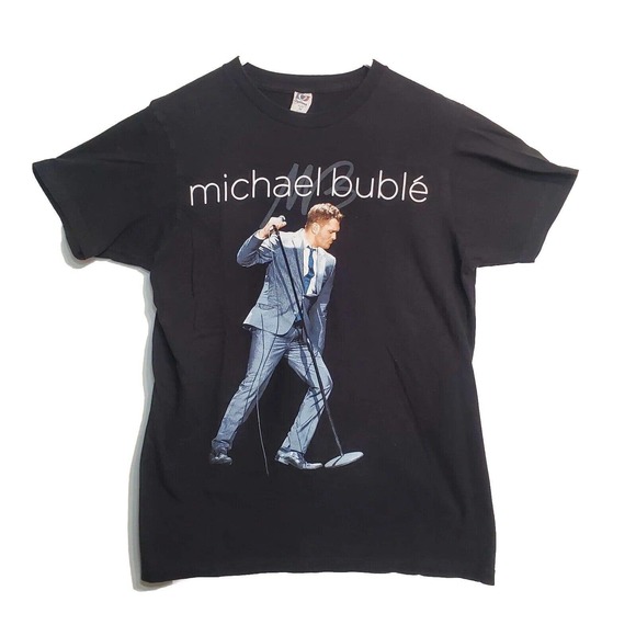 Michael Buble Band Concert Tee Unisex Slim Fit Black Size medium - Picture 3 of 10